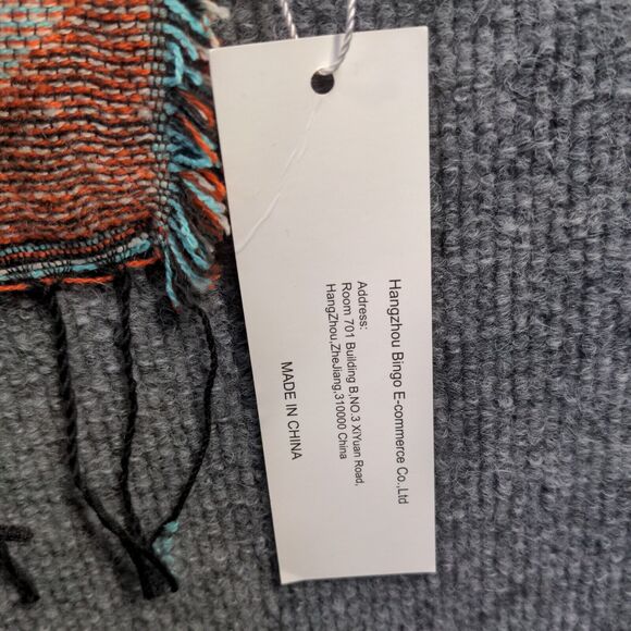 Urban Coco Women's Poncho Cape Sweater Multi Frayed Western Aztec W/Tags - Picture 9 of 14